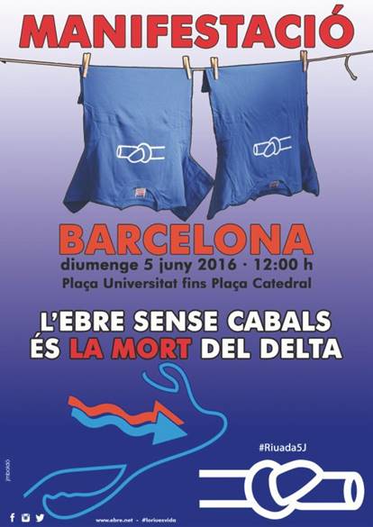Manifestació a Barcelona en Defensa de l'Ebre diumenge 5 de juny