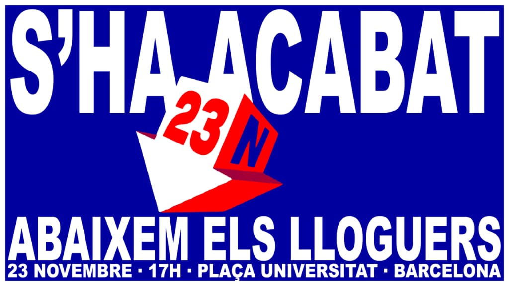 Abaixem els lloguers! S'ha acabat! 23N