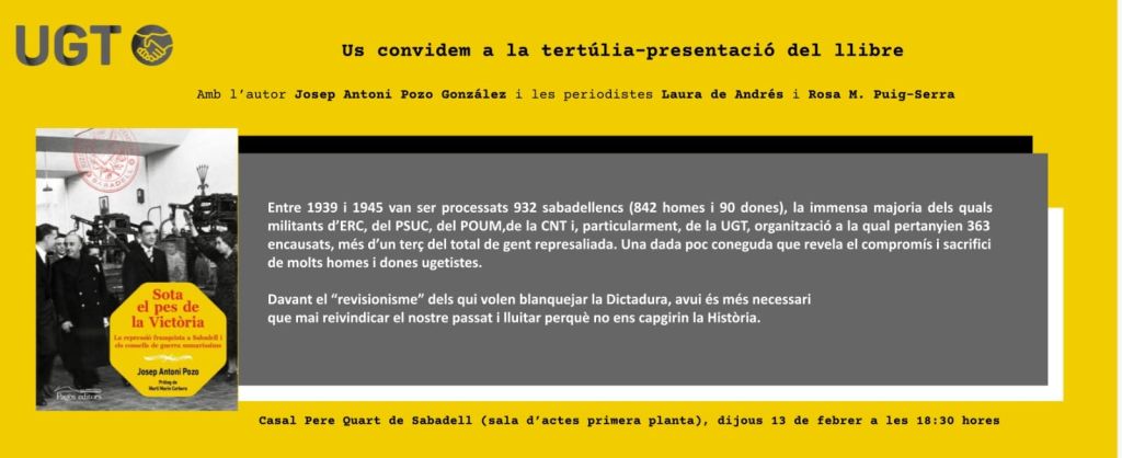 Tertúlia-presentació del llibre 'Sota el pes de la victòria'