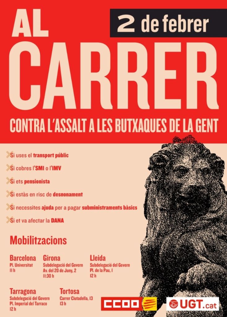 2 de febrer. Al carrer contra l'assalt a les butxaques de la gent