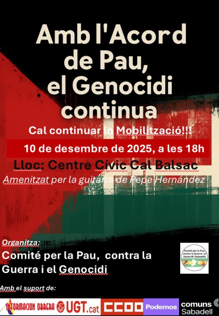 Amb l’Acord de Pau, el Genocidi continua - 10 de desembre